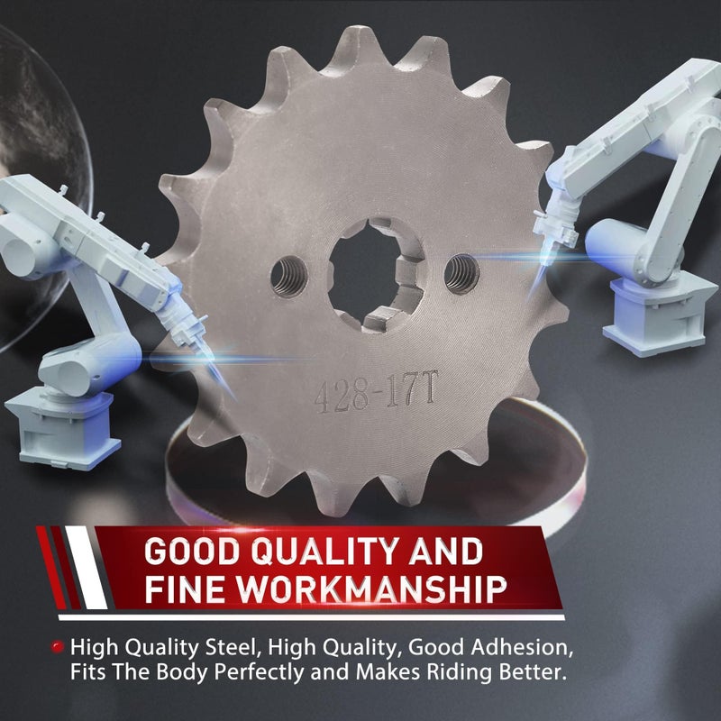 WOOSTAR Motorcycle 428-17T Front Sprocket 17mm for 50cc 70cc 90cc 110cc 125cc Dirt Pit Bike Mini Bike ATV 4 Wheeler Moped - Image 3